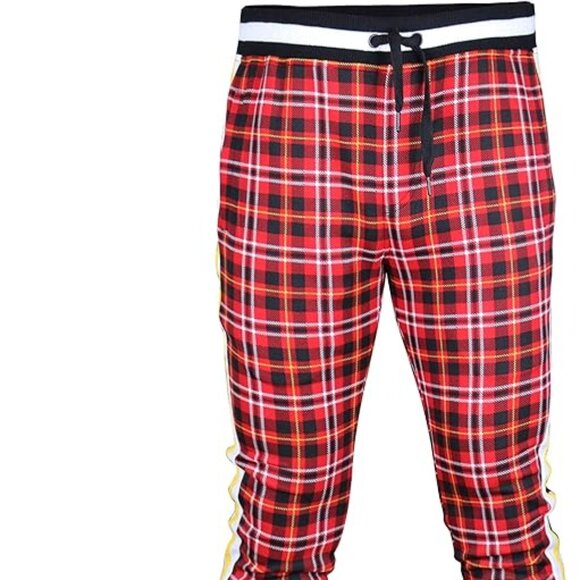 Mens Athletic Hip Hop Premium Slim Fit Track Pants Sweatpants w/ Side Taping 2XL - Picture 7 of 14